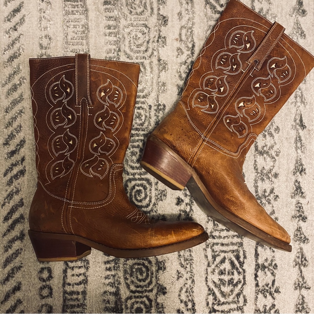✨ Vintage ✨ Leather Western Boots - Made in Brazil